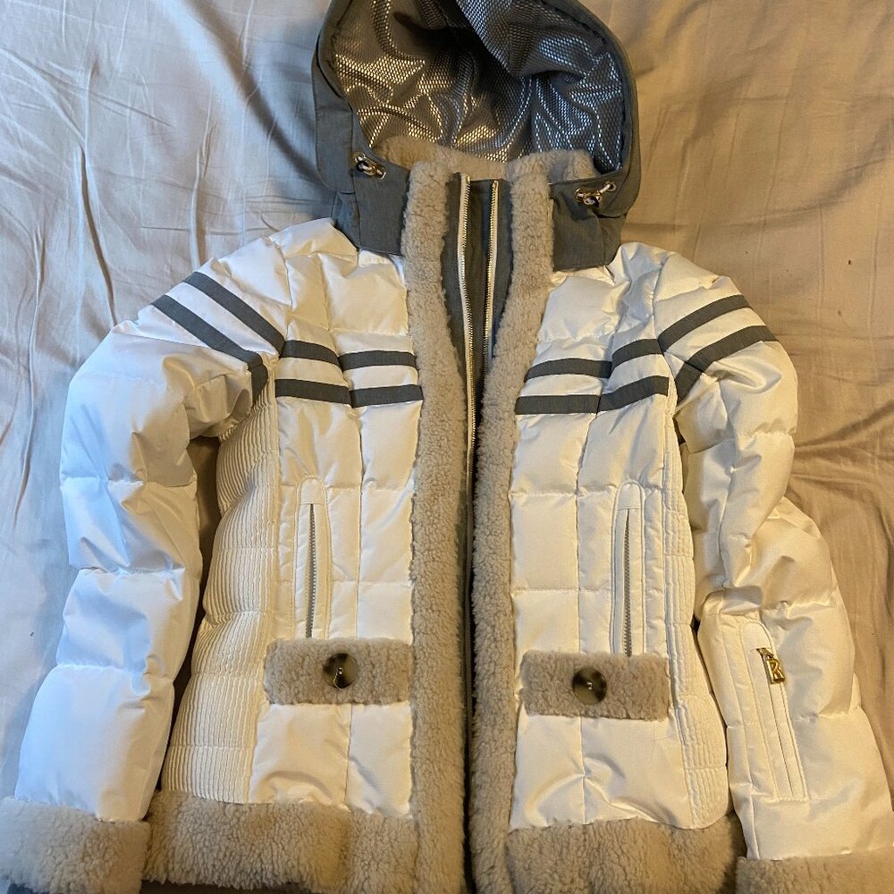Bogner shearling trimmed down filled ski jacket, Small